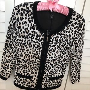 White House Black Market zipper front sweater